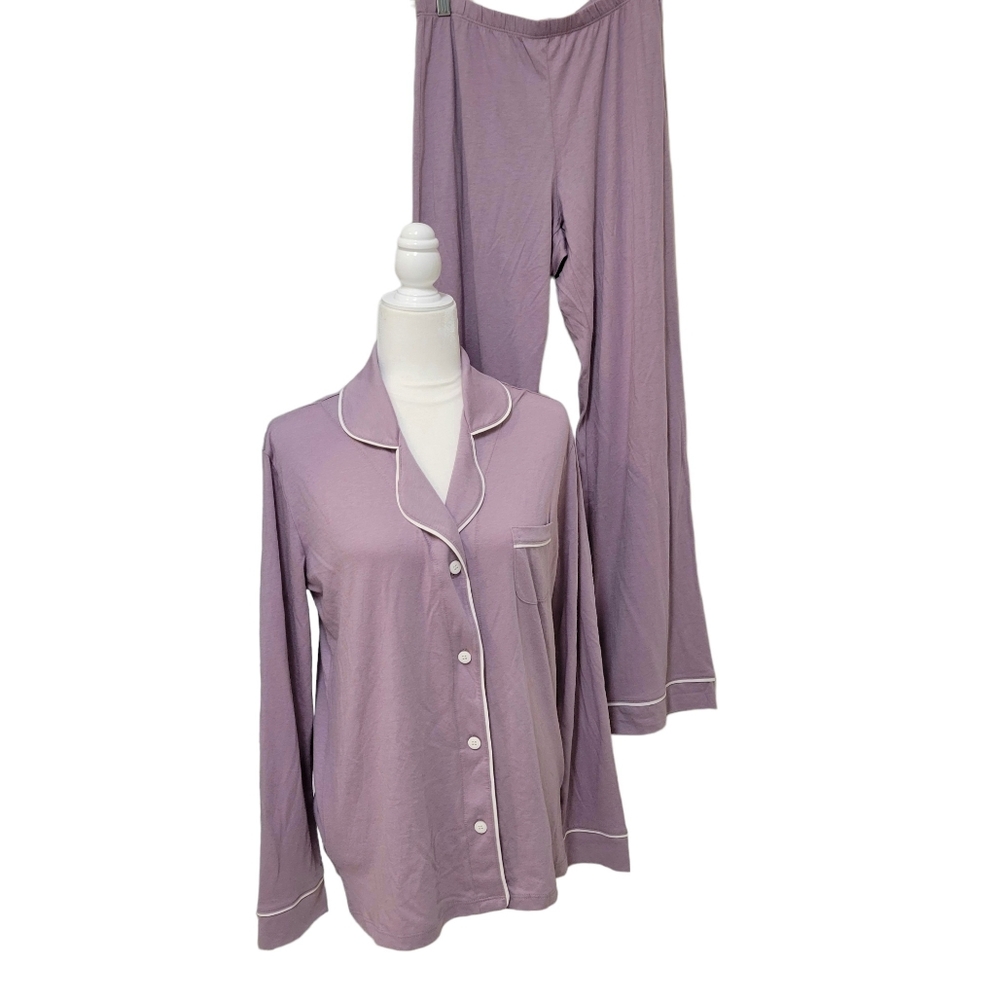 Cosabella Lilac Pajama Set with White Trim